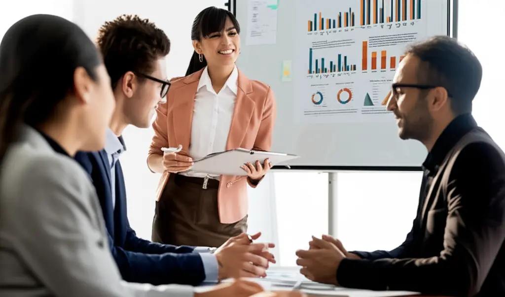 Equipo de analistas de datos revisando dashboards en una pantalla